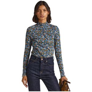 Pepe Jeans - PL505679 Cher - T-shirt - Marineblauw - Lange Mouwen - Bloemenprint