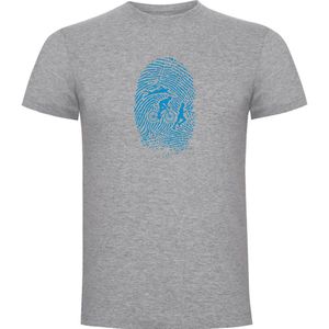 Kruskis Triathlon Fingerprint Short Sleeve T-shirt Grijs L Man