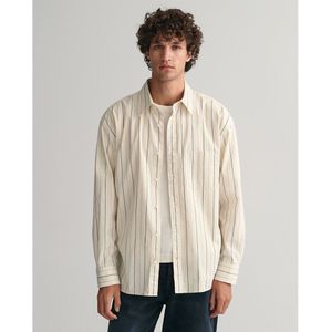 Gant Os Compact Stripe Long Sleeve Shirt Beige XL Man