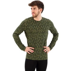 Oiselle - 200 Oasis Long Sleeve Crewe - T-shirt - Camouflage - Merinowol