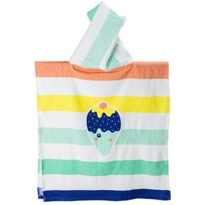 Eurekakids Poncho Towel For Children Ideal For Pool And Beach - Hello Summer Stripes Poncho Veelkleurig