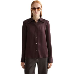 Scotch & Soda - Blouse with Ruffle - Bruin - Dames
