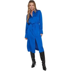 Vila Ellette Long Sleeve Midi Dress Blauw 40 Vrouw
