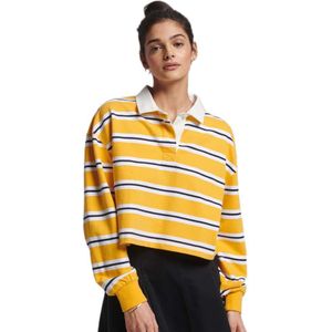 Superdry Vintage Cropped Rugby Long Sleeve Polo Geel XL Vrouw