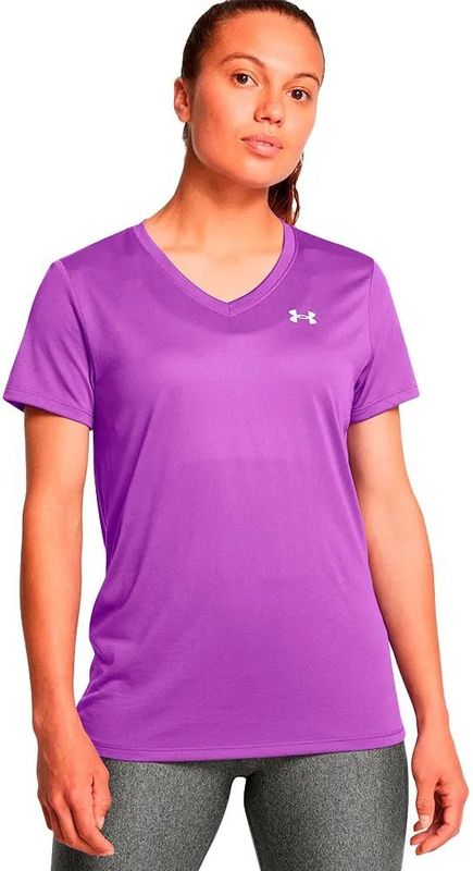 Under Armour Tech V-neck Solid T-shirt Met Korte Mouwen Paars S Vrouw