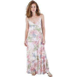 Hurley Summer Palm Ruffle Maxi Dress Wit L Vrouw