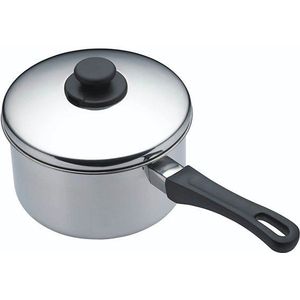 KitchenCraft RVS Steelpan met Deksel - Geschikt voor Inductie - 12 cm - Professionele Kookpan