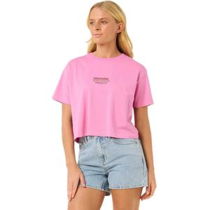 Sun & Sea - Crop T-shirt - Stone Wash - 100% Katoen - Bedrukte Voor- en Achterkant