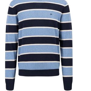 Fynch-Hatton - Gebreide Pullover - Katoen - Blauw - Regular Fit