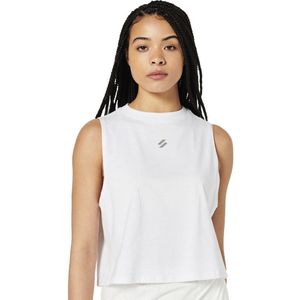 Superdry Run Cropped Loose Sleeveless T-shirt Wit XS Vrouw