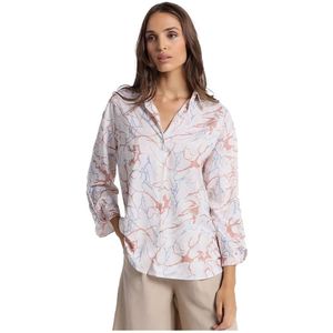 Victorio & Lucchino, V&Lvoor vrouwen. 3608746 Bedrukte blouse met lange mouwen wit (XS), Casual, Viscose