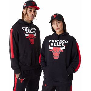 New Era Nba Colour Block Os Chicago Bulls Hoodie Zwart XL Man