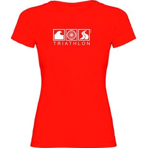 Kruskis Triathlon Short Sleeve T-shirt Rood M Vrouw