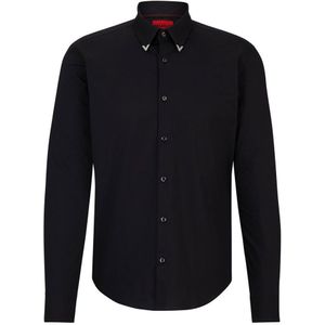 Hugo Ermo 10243670 08 Long Sleeve Shirt Zwart XL Man