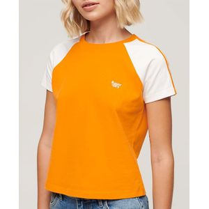Superdry Essential Logo Slub Retro Short Sleeve T-shirt Oranje 2XS Vrouw
