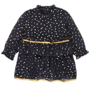Boboli Chiffon Hearts Short Dress Zwart 9 Months