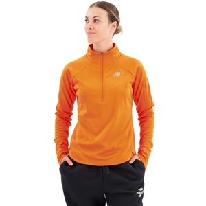 New Balance Nb Heat Grid Half Zip Sweatshirt Oranje XS Vrouw
