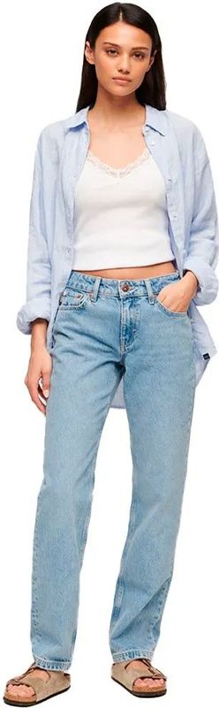 Superdryvoor vrouwen. W7011160A Jeans Recht Blauw (26/30), Casual, Katoen, Denim