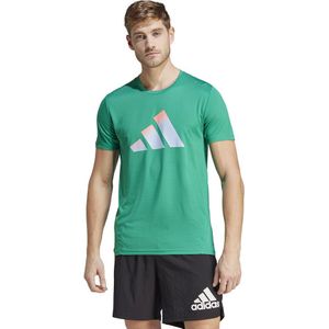 Adidas Run Icons 3 Bar Short Sleeve T-shirt Groen XL Man