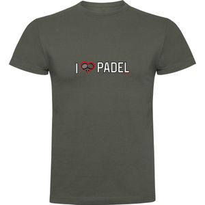 Kruskis I Love Padel Short Sleeve T-shirt Grijs 2XL Man
