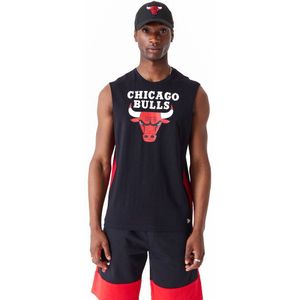 New Era Color Block Chicago Bulls Sleeveless T-shirt Zwart XS Man