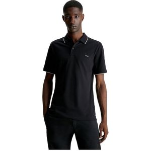 Calvin Klein Stretch Pique Tipping Short Sleeve Polo Zwart S Man