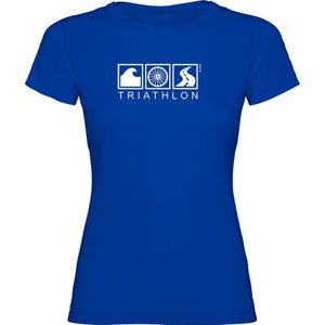 Kruskis Triathlon Short Sleeve T-shirt Blauw XL Vrouw