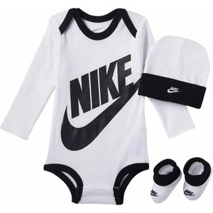 Nike - Futura Logo - 3-delige Set voor Babyjongens - Wit met Zwarte Details
