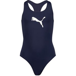 Puma Racerback Swimsuit Blauw 5-6 Years Meisje