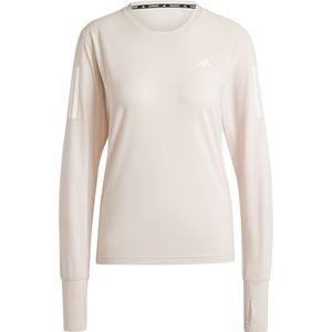 Adidas Own The Run Base Long Sleeve T-shirt Beige XL Vrouw