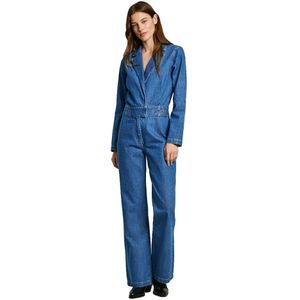 Pepe Jeans - Lange Jumpsuit - Blauw - Katoen - Casual