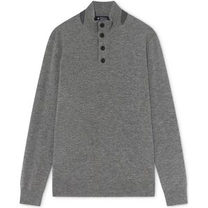 Hackett Flanl Detail Hbutton Sweater Grijs 2XL Man