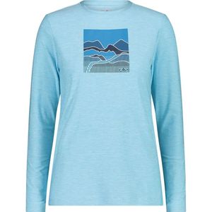 CMP - Dames-T-shirt - Lange Mouwen - Rekbaar Jersey - Op de Natuur Geïnspireerde Print