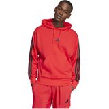 Adidas - Essentials 3 Stripes - Hoodie - Grijs - 55% Katoen, 36% Polyester (Gerecycled), 9% Viscose