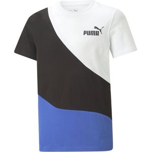 Puma Power Cat Short Sleeve T-shirt Wit,Blauw,Zwart 7-8 Years Jongen
