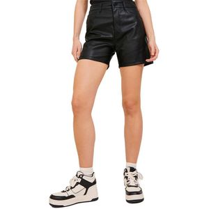 Jack & Jones Kenya Faux Leather Shorts Zwart S Vrouw