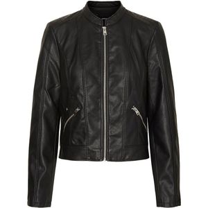 Vero Moda Khloefavo Leather Jacket Zwart L Vrouw