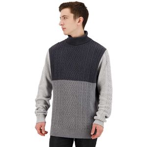 G-star Cable Color Block Loose Turtle Neck Sweater Grijs S Man