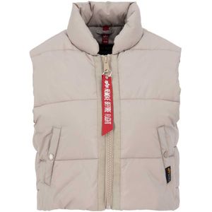 Alpha Industries Puffer Cropped Vest Beige XS Vrouw