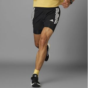 Adidas Own The Run Excite 3 Stripes 2 In 1 Shorts Zwart M / Regular Man