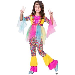 Viving Costumes Hippie Girl Custom Roze 10-12 Years