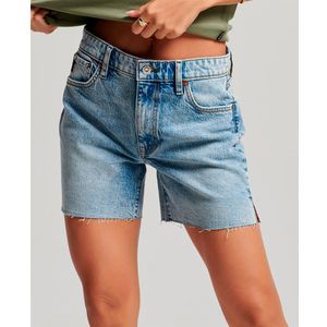 Superdry Vintage Mid Rise Cut Off Shorts Blauw 34 Vrouw