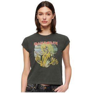 Superdryvoor vrouwen. W1011314A Iron Maiden T-shirt zwart (XS), Casual, Katoen, Korte mouwen