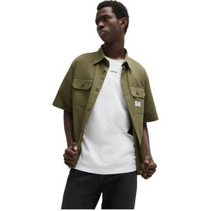 Hugo Ekyno 10260730 Blue Overhemd Met Korte Mouwen