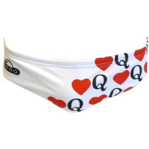 Turbo Q Corazones - Swimming Brief - Wit - 7-8 Jaar - Comfortabele Pasvorm