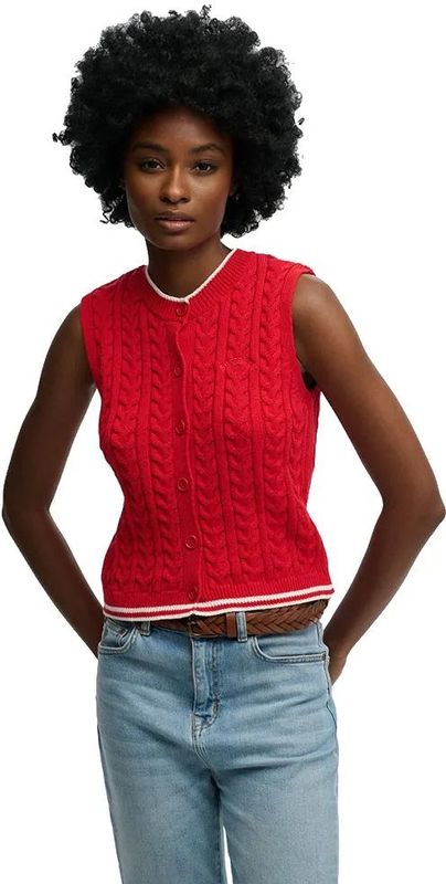 Superdry Cable Button Down Top Zonder Mouwen