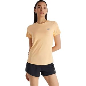 New Balance Jacquard Slim T-shirt Met Korte Mouwen Roze S Vrouw