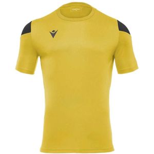 Macron - Polis Shirt - Korte Mouw - Geel / Zwart - Kinderen