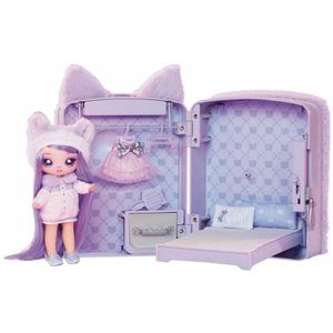 Na Na Na Surprise 3 In 1 Backpack Bedroom Series 3 Playset Lavender Kitty Doll Roze
