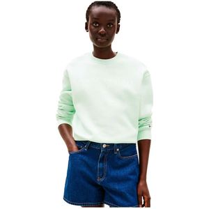 Sweater - Opal Green - Met Logoborduursel - Ronde Hals - Lange Mouwen